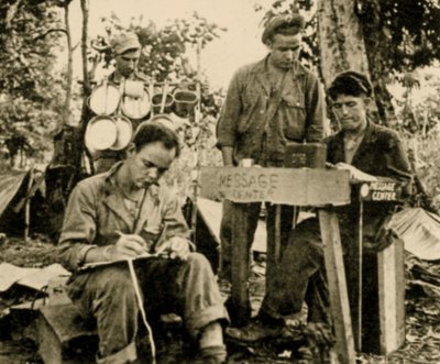 U.S. troops learn cryptography, Tarawa, Papua New Guinea, June 1943 by American Photographer